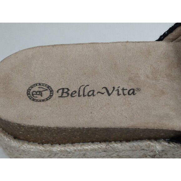 BELLA VITA Satara Women’s Size 9 W Sandals Black Espadrille Slip On Woven - Picture 8 of 8